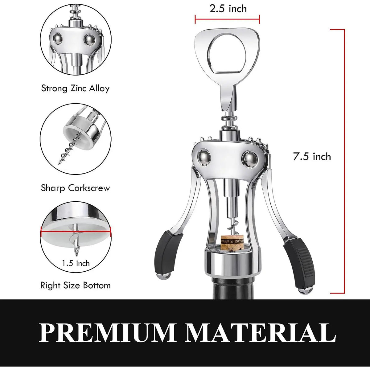 Multifunctional Bottle Opener with Handle and Screw, Kitchen & Home Bar Accessory