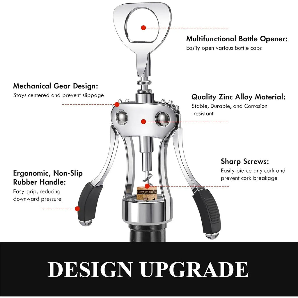 Multifunctional Bottle Opener with Handle and Screw, Kitchen & Home Bar Accessory